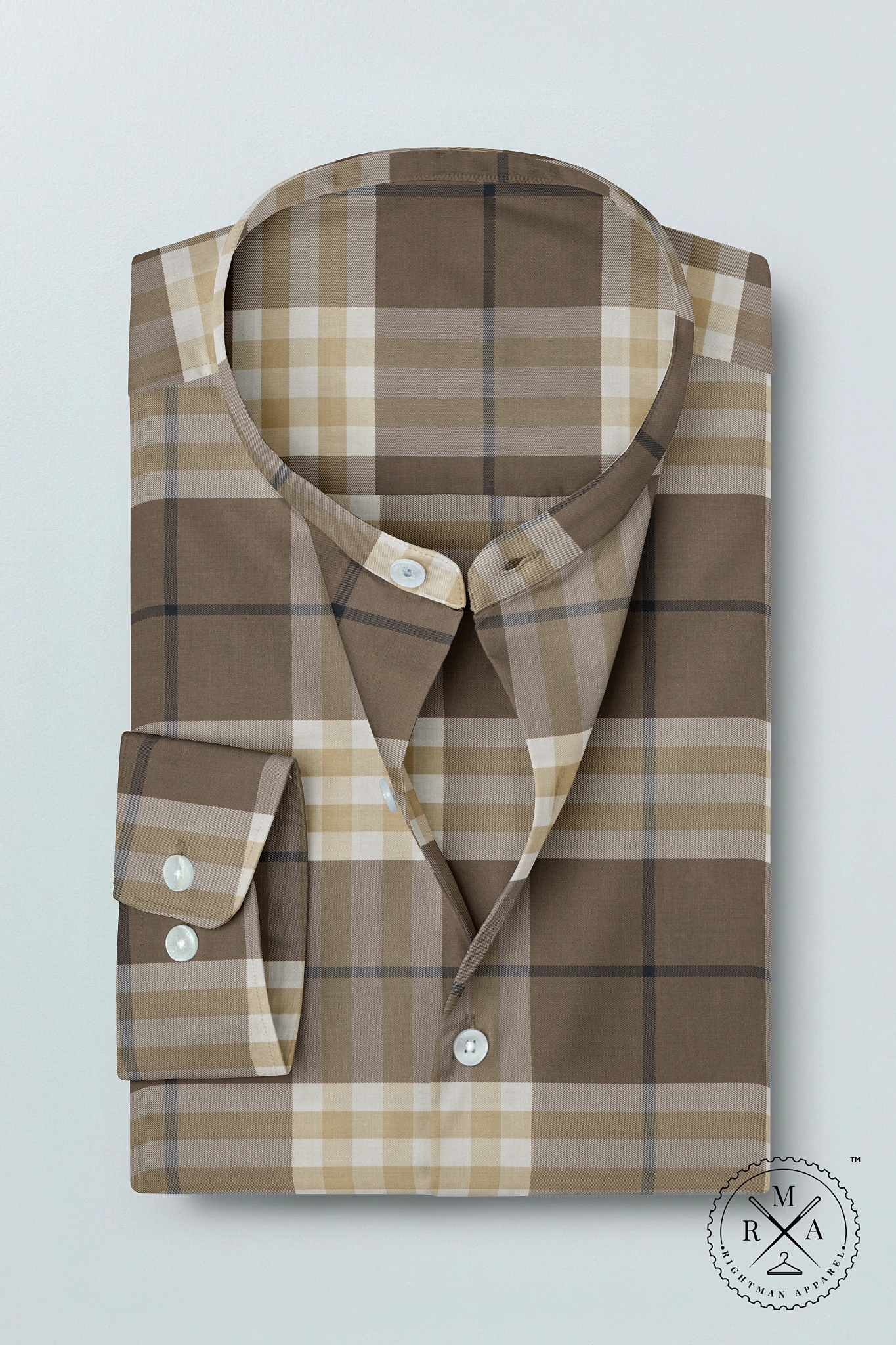 Brown Checkerboard Style Shirt SH214